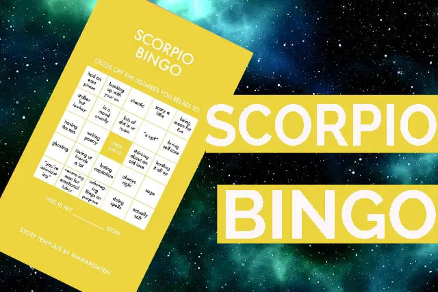 scorpio bingo card